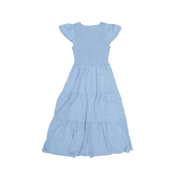 

Женское платье с присборенным лифом, рукавами-крылышками и v-образным вырезом Inspire Chic