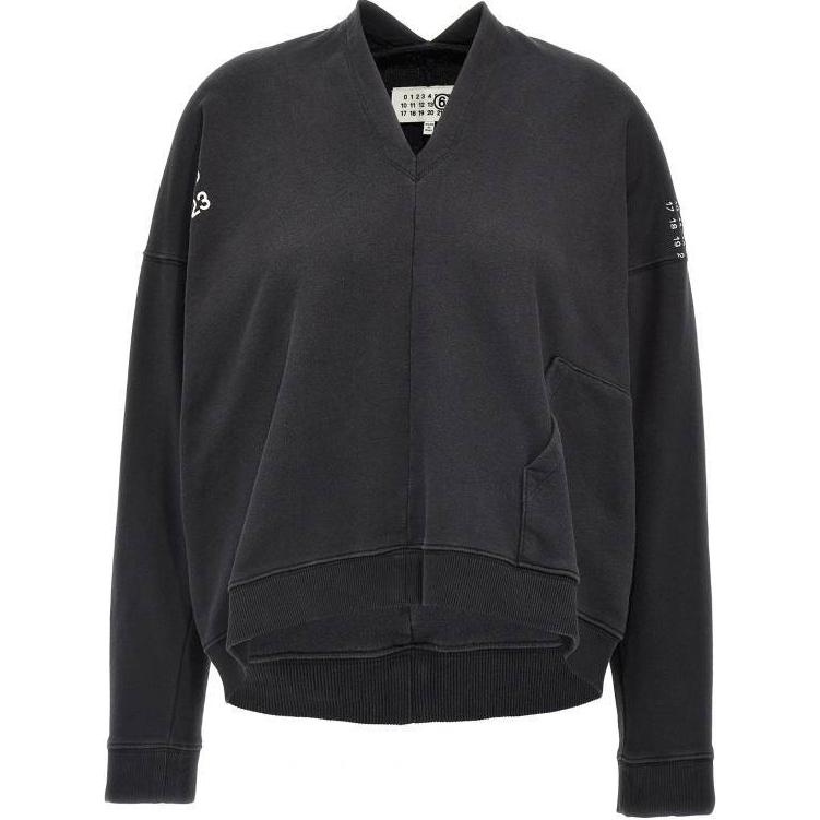 

Свитшот с v-образным вырезом и принтом numbers MM6 Maison Margiela, черный