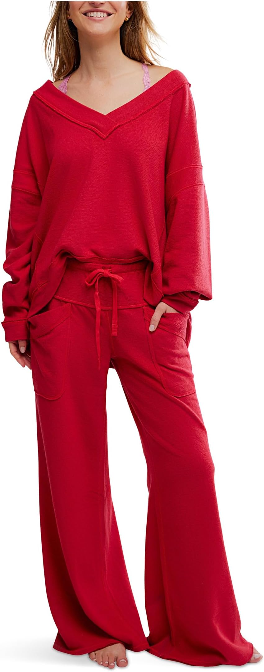 

Брюки Free People Staycation Lounge Pants, цвет Deep Cherry