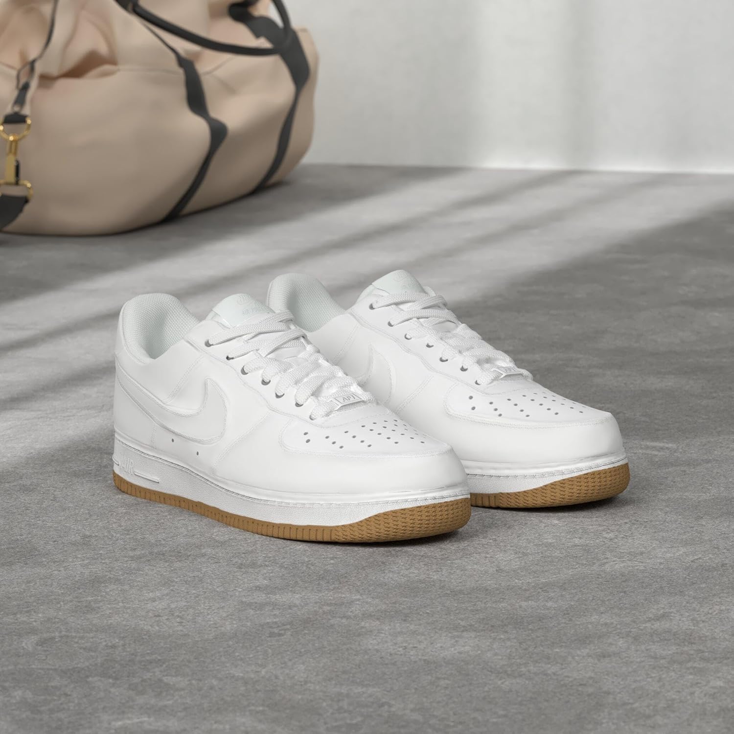 Мужские кроссовки Nike Air Force 1 '07 LV8, белый/коричневый/светло-коричневый — фото 2