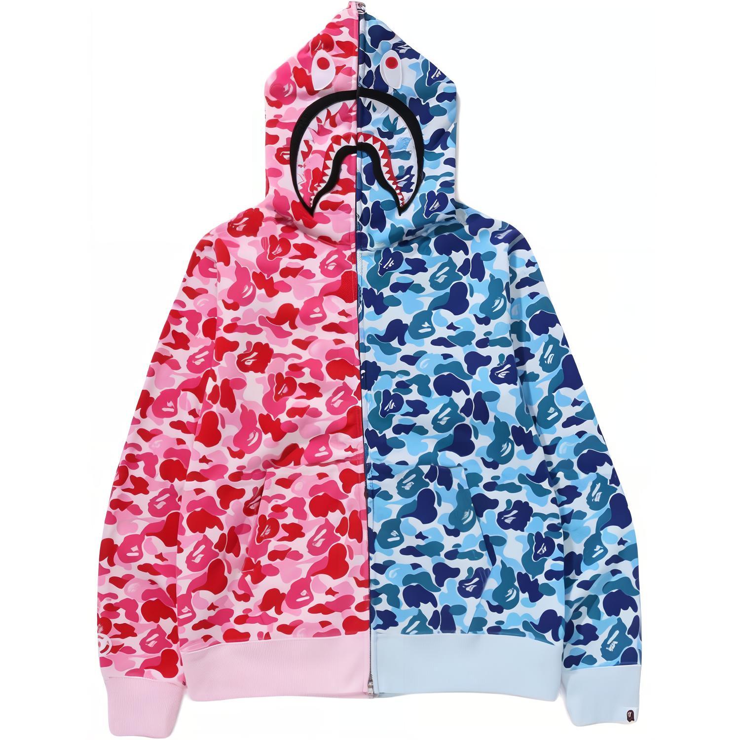 

Футболка Bape Abc Camo Separate Shark Full Zip Hoodie A BATHING APE, синяя