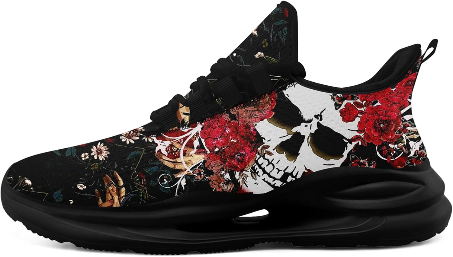 

Кроссовки женские с черепом и розой, легкие для бега, мужские дышащие кроссовки для ходьбы, унисекс, стильные готические панк кроссовки для тренировок и улицы Awsole, белый/черный/красный/коричневый/серый