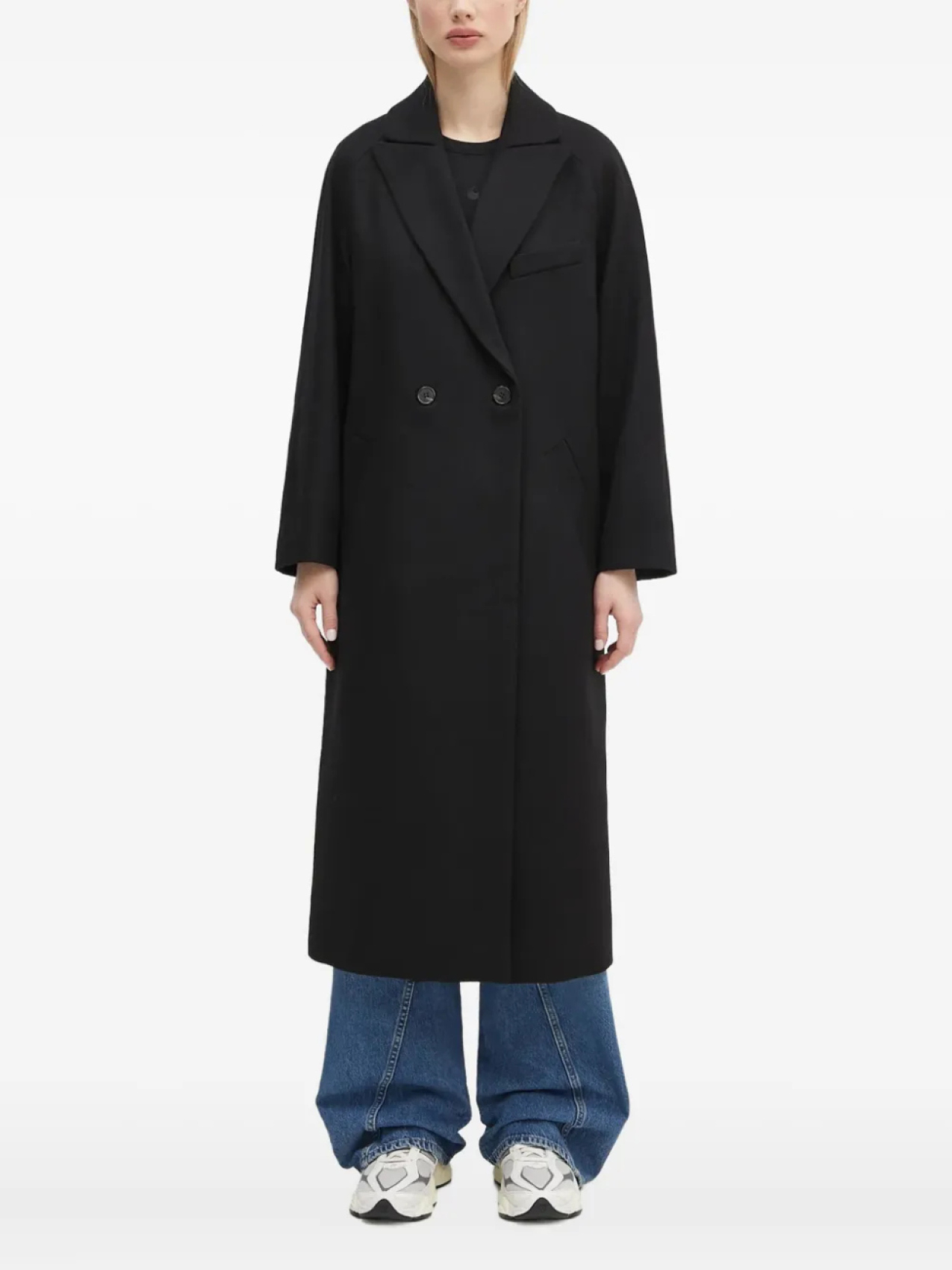 

Двубортное шерстяное пальто APC A.P.C., черный
