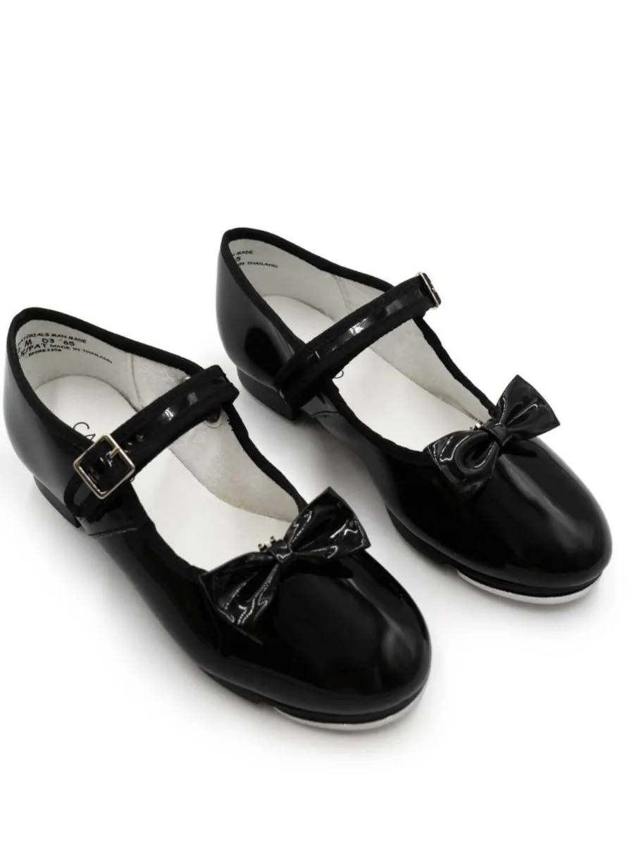 Capezio Девичьи туфли для чечетки Мэри Джейн, черные лакированные