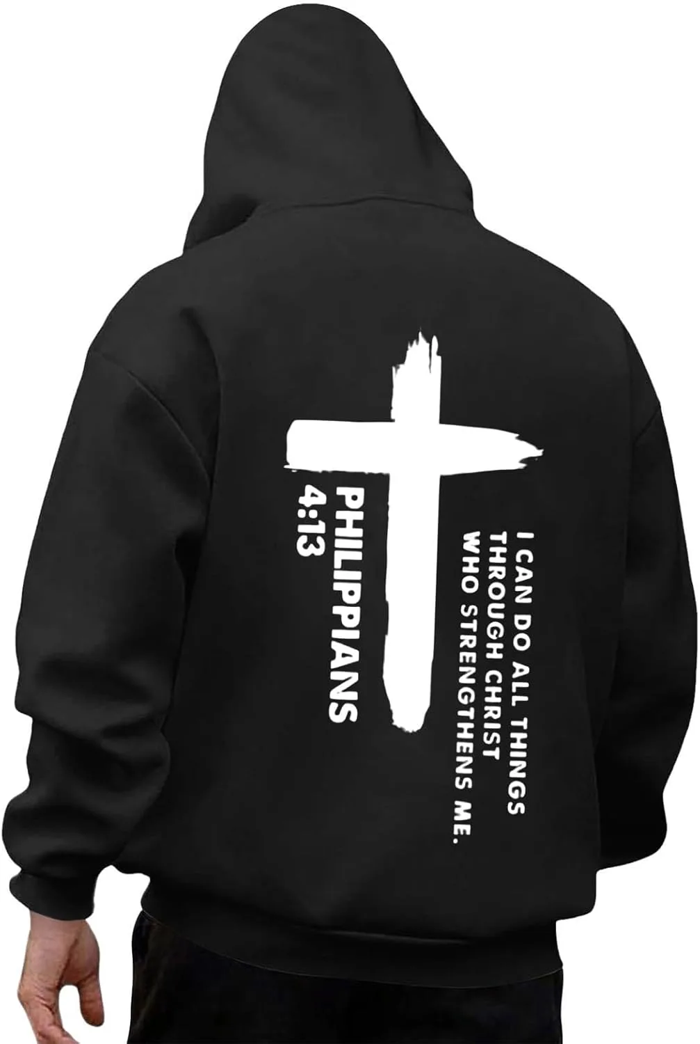 

Мужской худи с капюшоном и принтом, свободный, с карманом