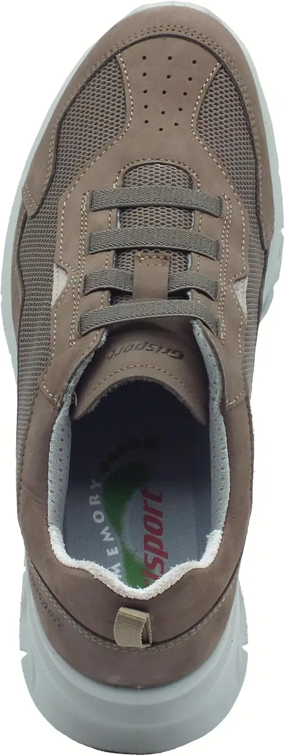 Мужские легкие слипоны Grisport 44518S11T Visone из нубука и ткани, Light Mink — фото 3