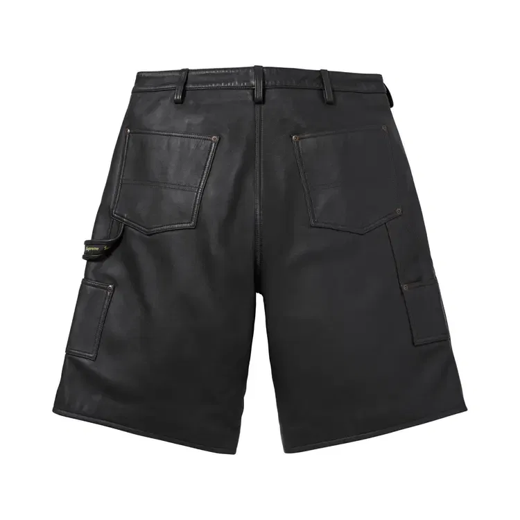 Шорты Supreme Leather Double Knee Painter Short, черный — фото 2