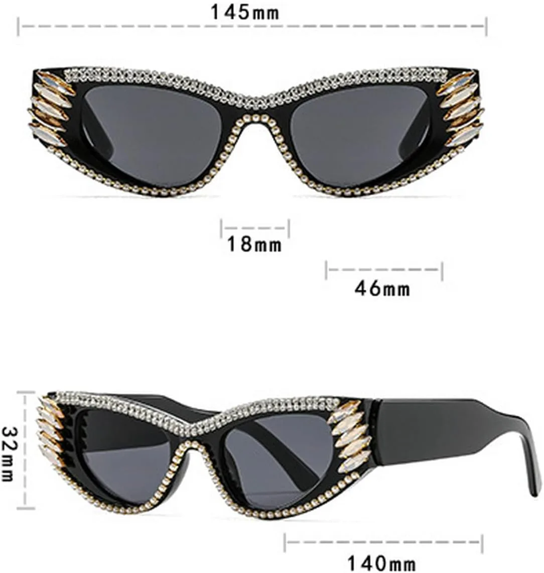 

Laureles Ретро солнцезащитные очки «кошачий глаз» со стразами для женщин, сверкающие кристаллы и бриллианты, Leoaprd коричневые солнцезащитные очки для мужчин, C4