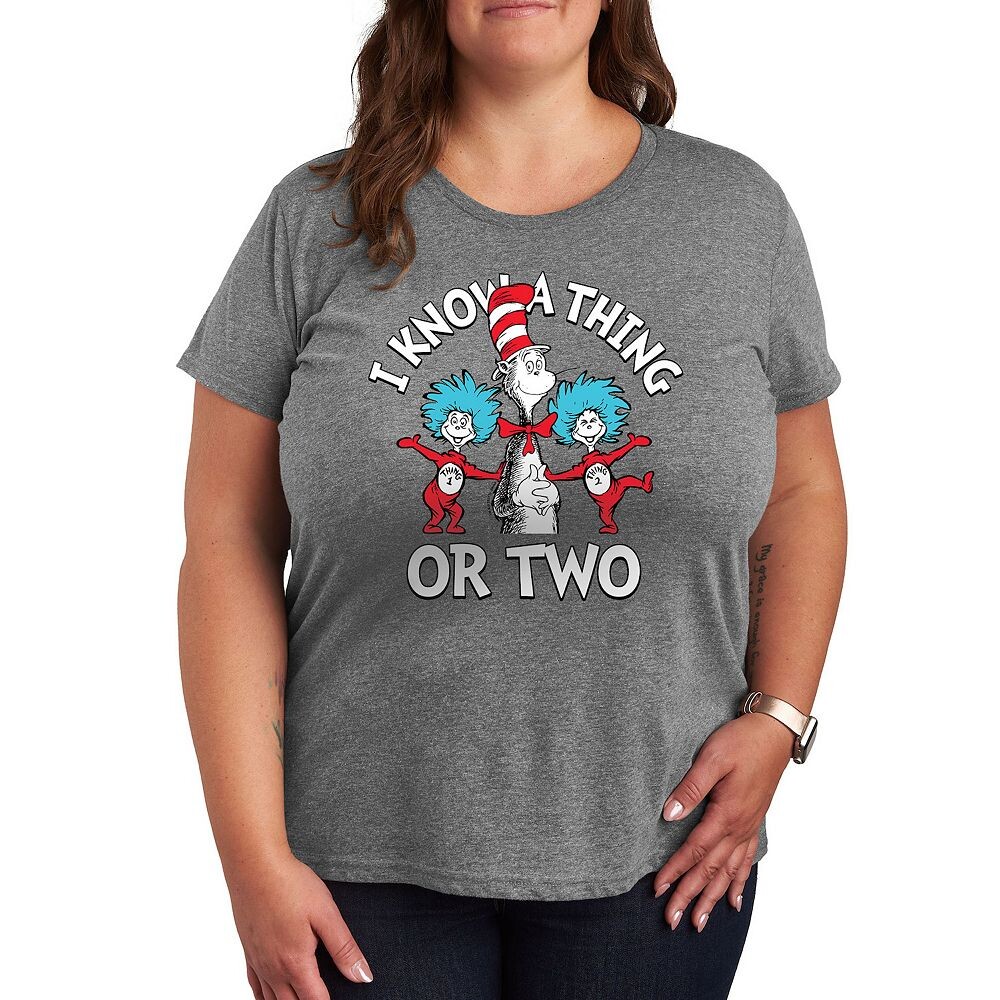 

Футболка Plus Dr. Seuss I Know A Thing Or Two с графическим рисунком Licensed Character, цвет Heather Gray