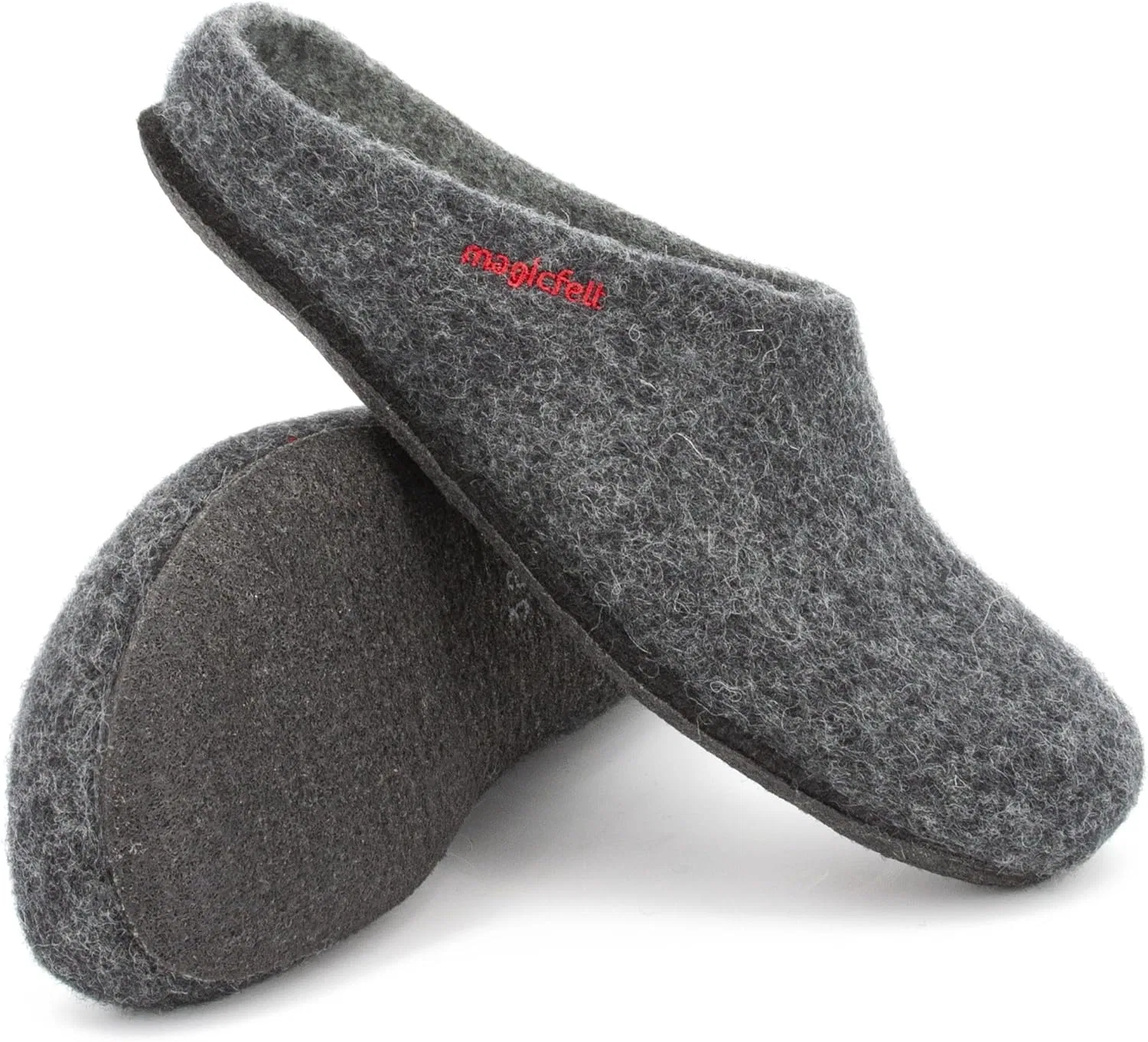 Тапочки MagicFelt AN 709 из чистой натуральной шерсти для мужчин и женщин - нескользящие и анатомической формы, Charcoal Grey