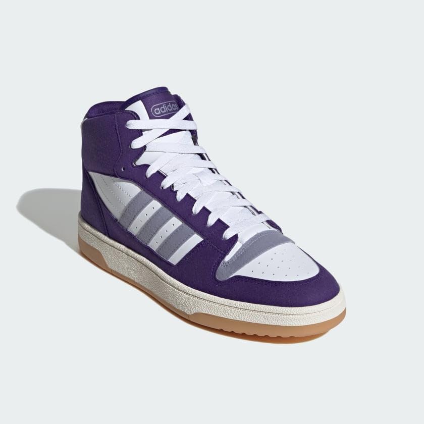 Кроссовки Adidas Унисекс Взрослые Break Start Mid Top, белый/фиолетовый — фото 4