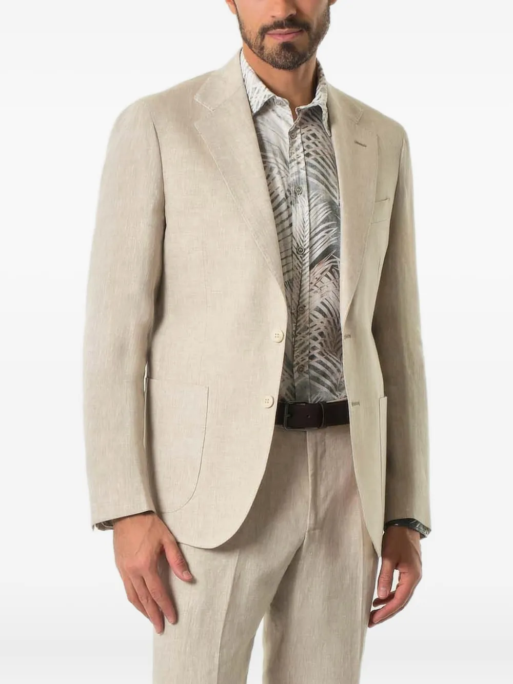 

Однобортный льняной блейзер COLAMARINO, нейтральный