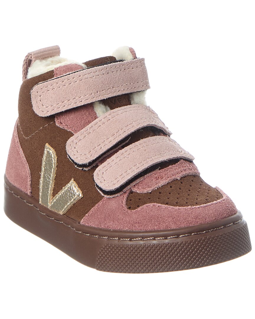 

VEJA Маленькие замшевые кроссовки V-10 средней высоты для зимы, розовый