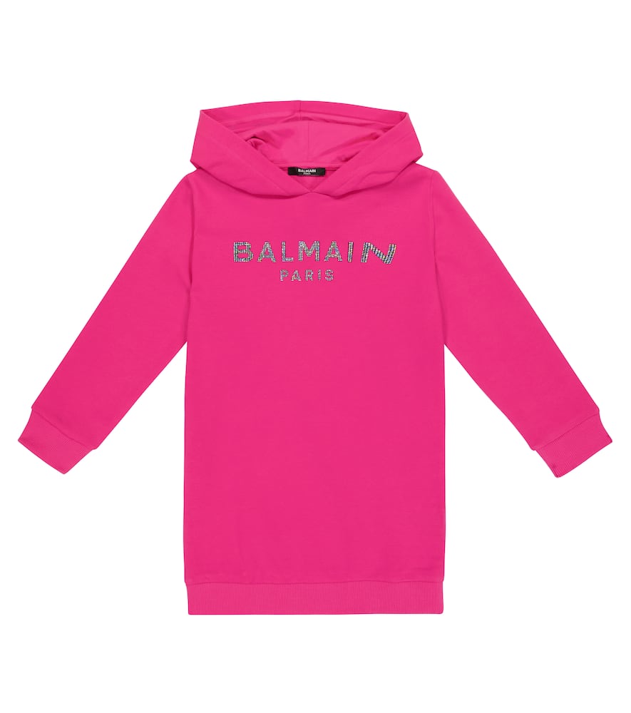 

Худи-платье из хлопка с логотипом Balmain Kids, 514-Fuxia