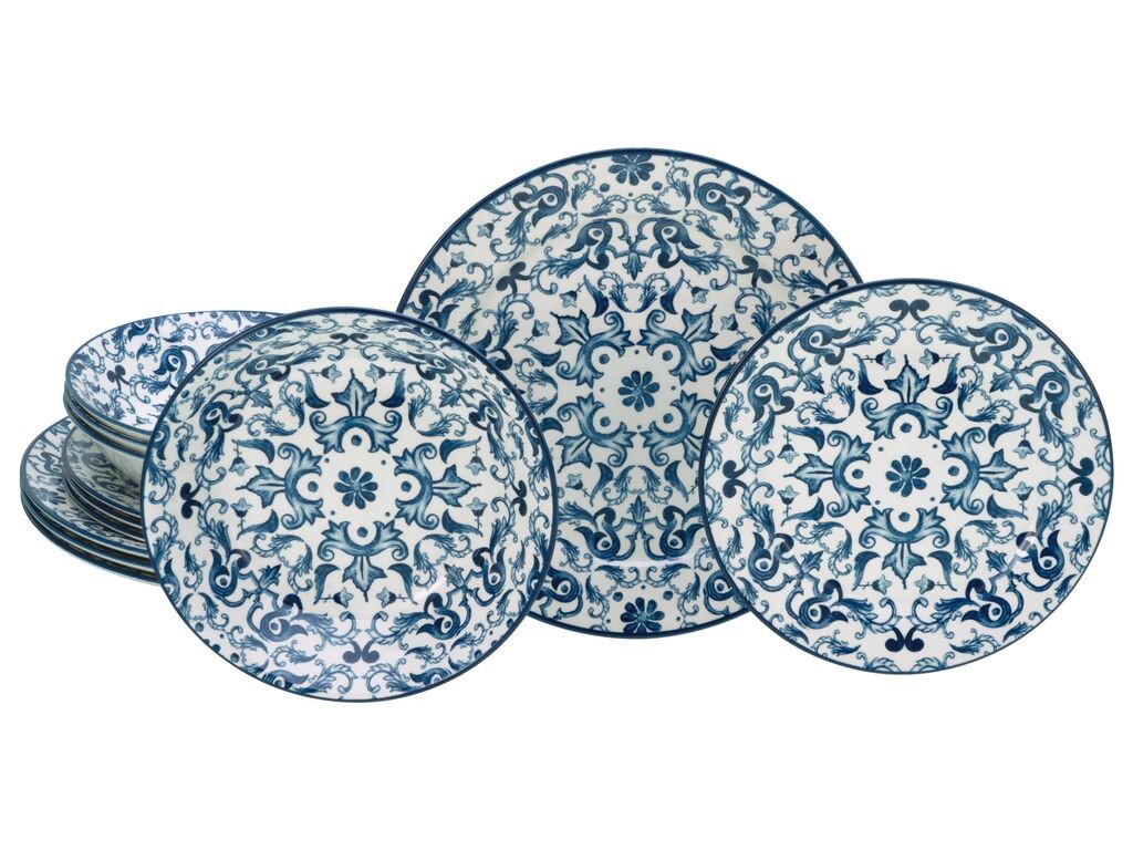 

CreaTable, 16478, Fresco Blue, набор тарелок, 12 предметов, керамика, синий