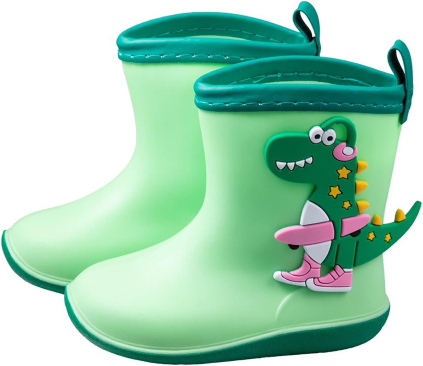 

Детские резиновые сапоги для малышей Водонепроницаемые резиновые сапоги для девочек и мальчиков с рисунком динозавров Generic, зеленый