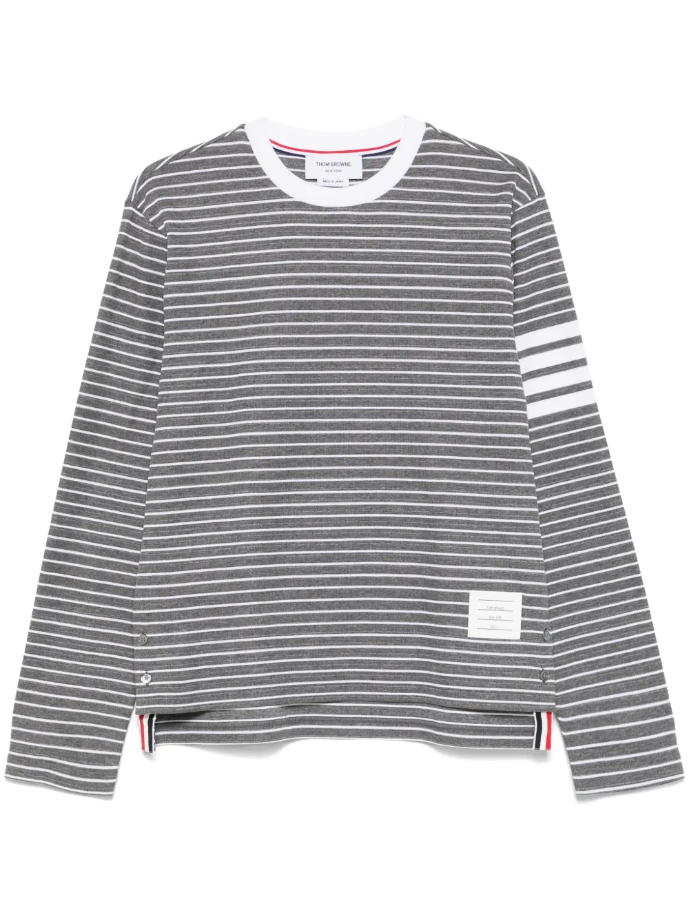

Футболка с длинными рукавами и полосками 4-Bar THOM BROWNE, серый