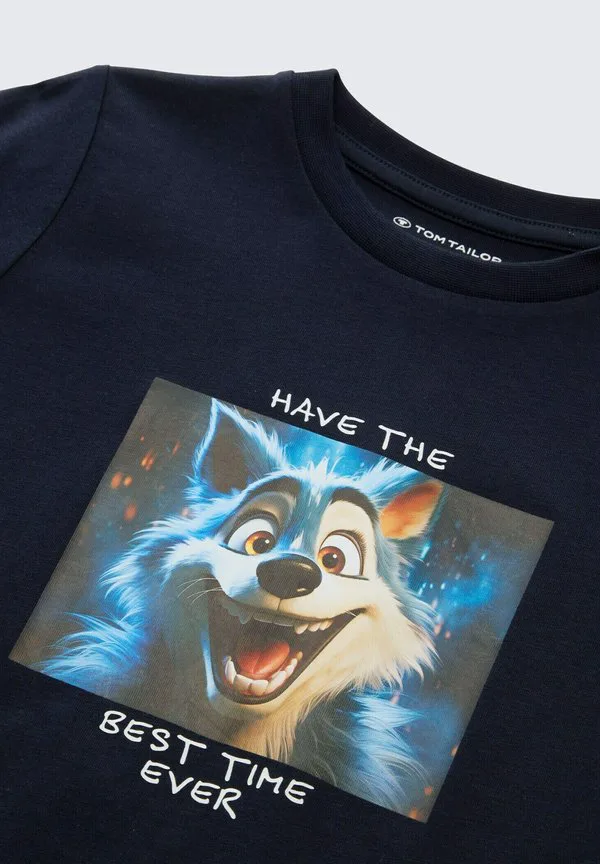 Футболка с длинными рукавами mit fotoprint Tom Tailor, Sky Captain Blue — фото 3