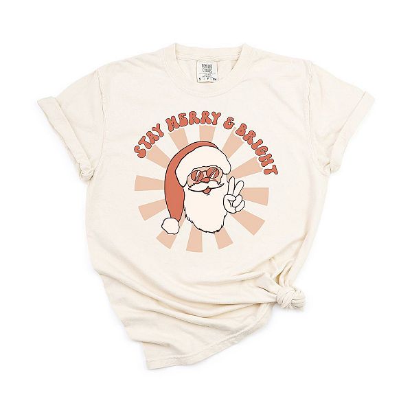 

Футболка Stay merry and bright santa garment dyed Simply Sage Market, Зеленый, Футболка Stay merry and bright santa garment dyed Simply Sage Market