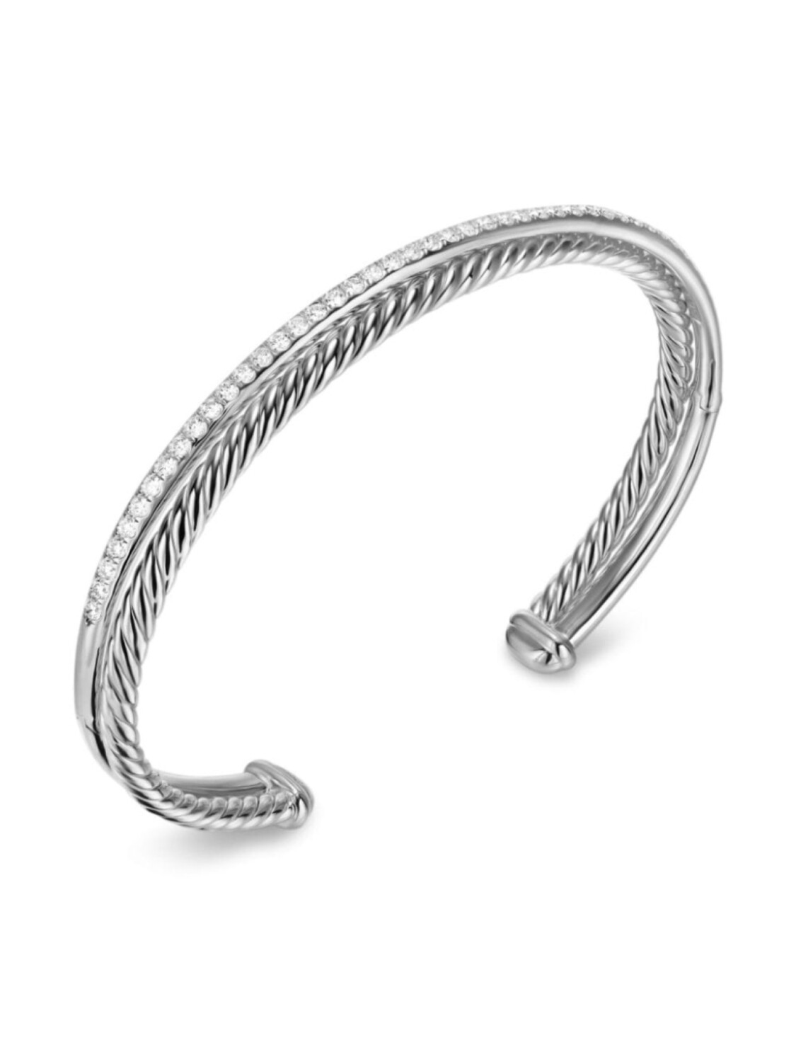 

Браслет Crossover Two Row с бриллиантами David Yurman, серебряный