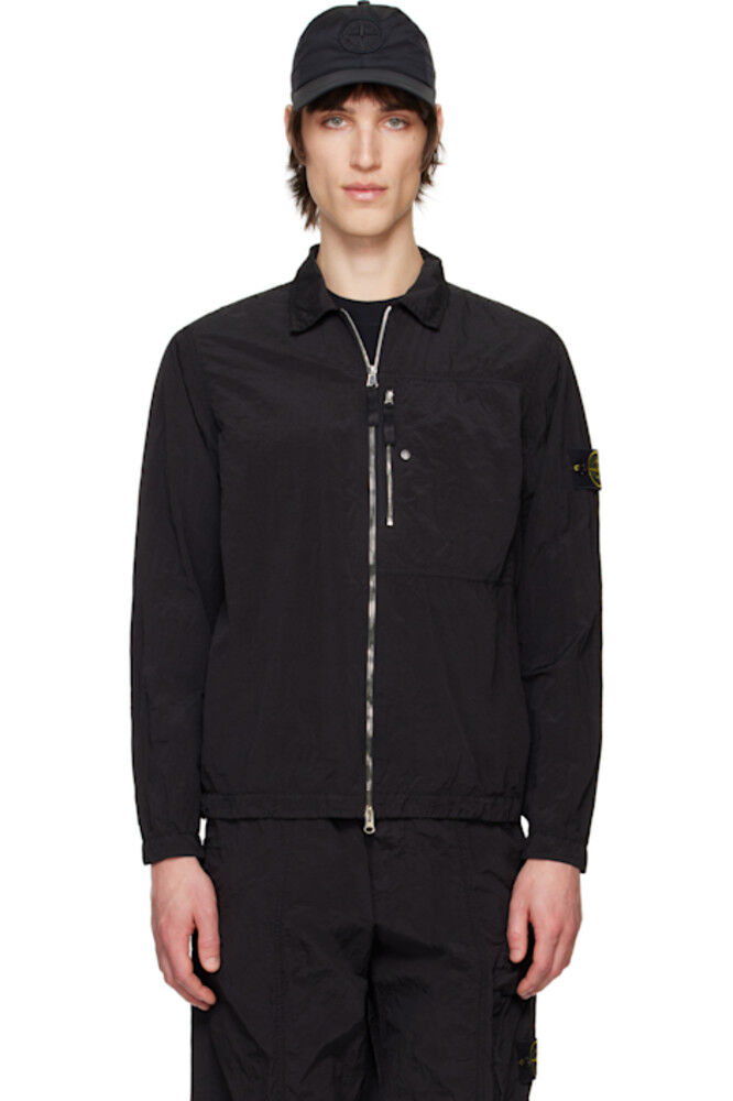 

Черная рубашка ECONYL из регенерированного нейлона и металла Stone Island