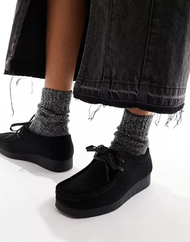 Черные замшевые туфли Clarks Wallabee Evo