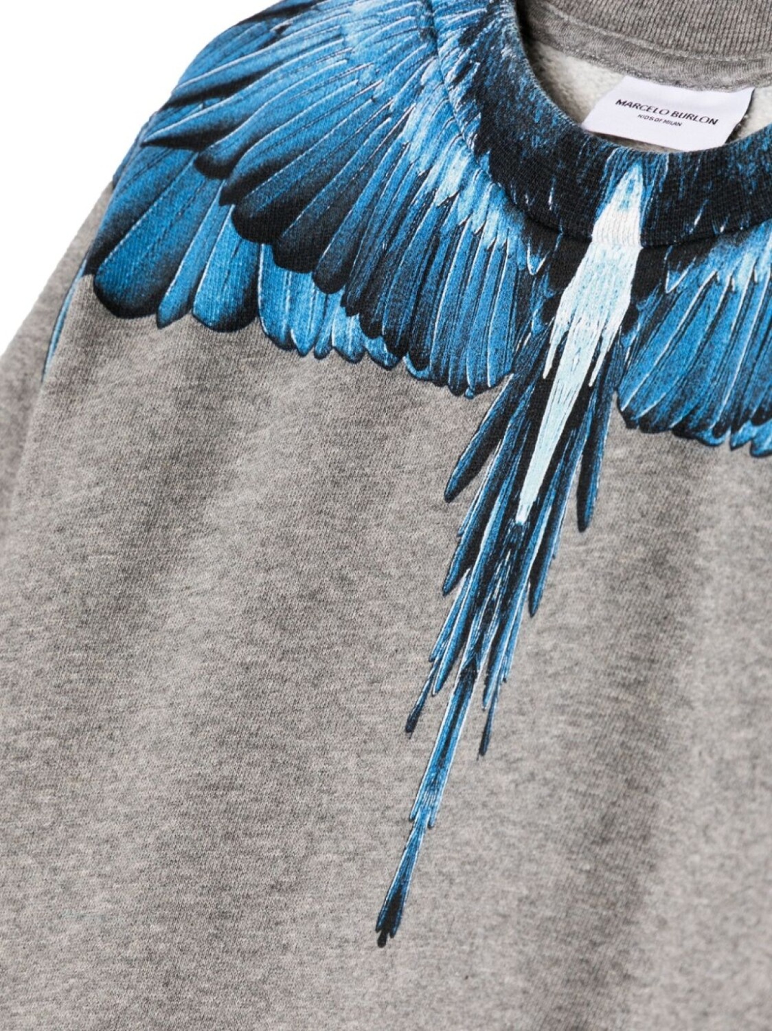 Толстовка с принтом Wings Marcelo Burlon County Of Milan Kids, серый — фото 3