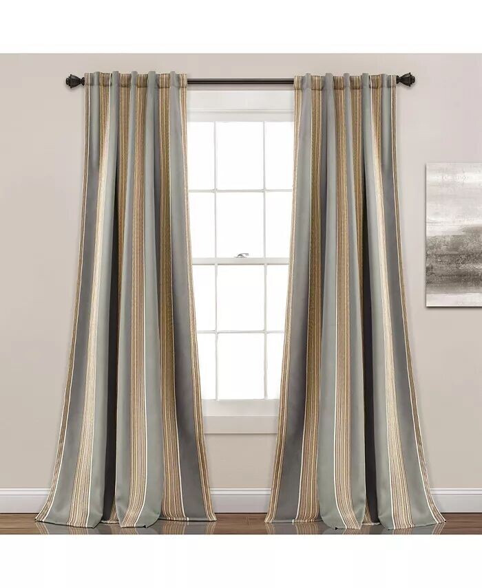 

Светофильтрующие оконные шторы Julia Stripe Lush Decor, серый