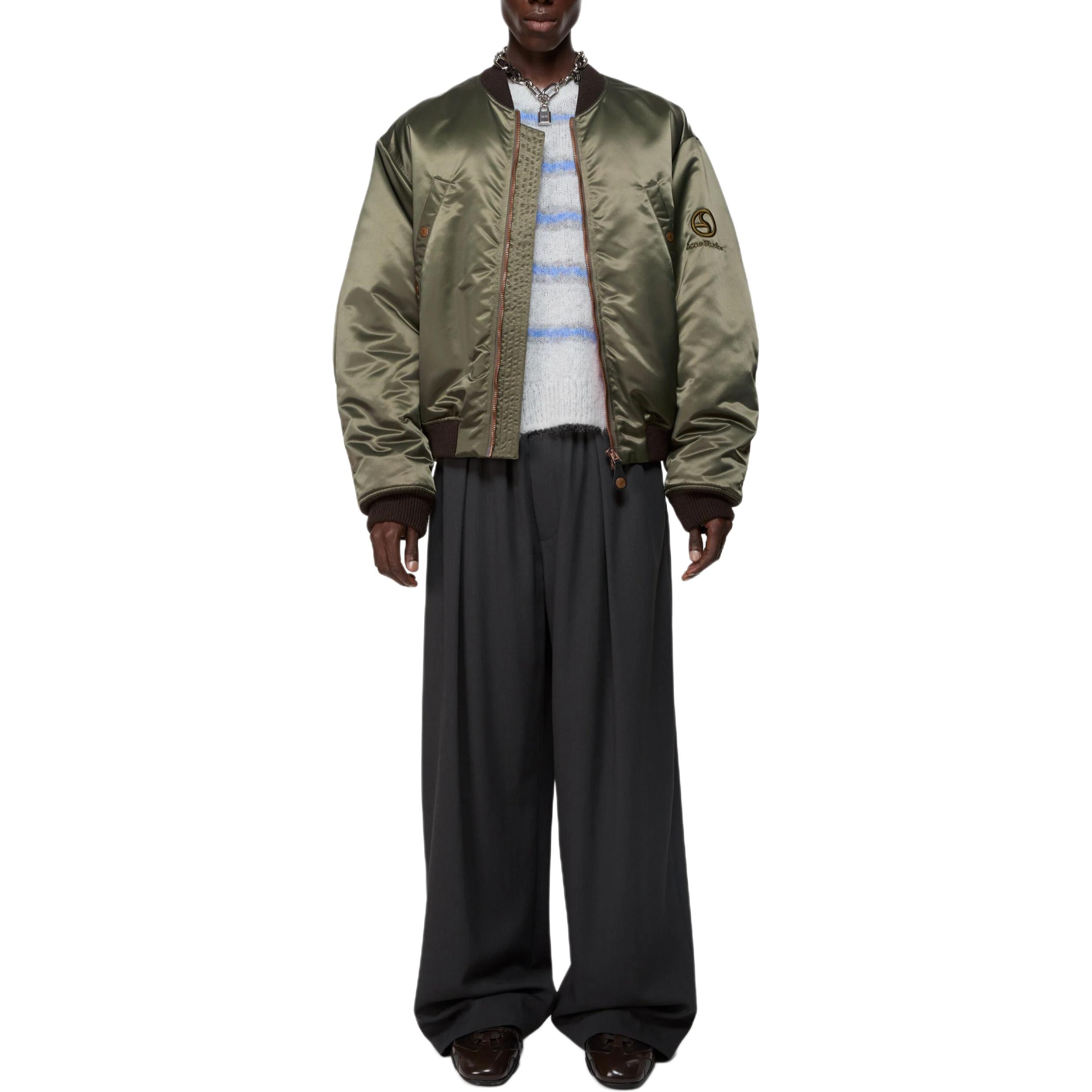 Acne Studios Застёгивающаяся на молнию куртка-бомбер, Army Green — фото 4