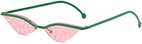 

Винтажные женские солнцезащитные очки коричнево-розового цвета без оправы в стиле стимпанк с изображением листьев, ретро-панк солнцезащитные очки в женской оправе MTZJH, Pink