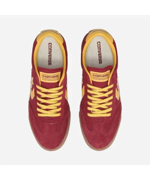 Унисекс кеды из канваса и замши CONVERSE ROADCLASSIC SK OX бордовые — фото 2