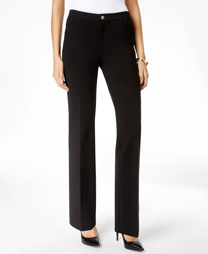 

Узкие брюки с завышенной талией Petite Mid-Rise Pants Anne Klein, черный