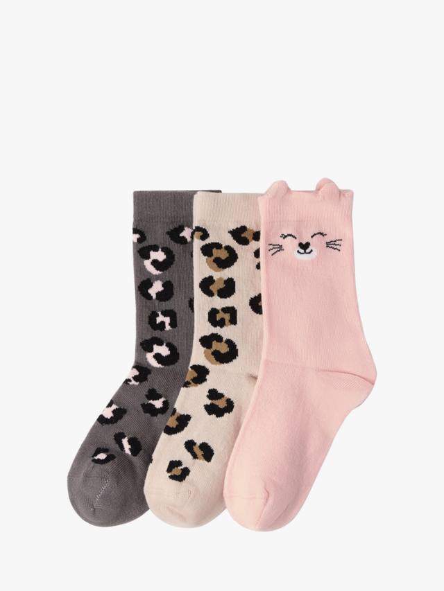 

Детские носки из хлопковой смеси с животными Lindex, Pack of 3, Offblack