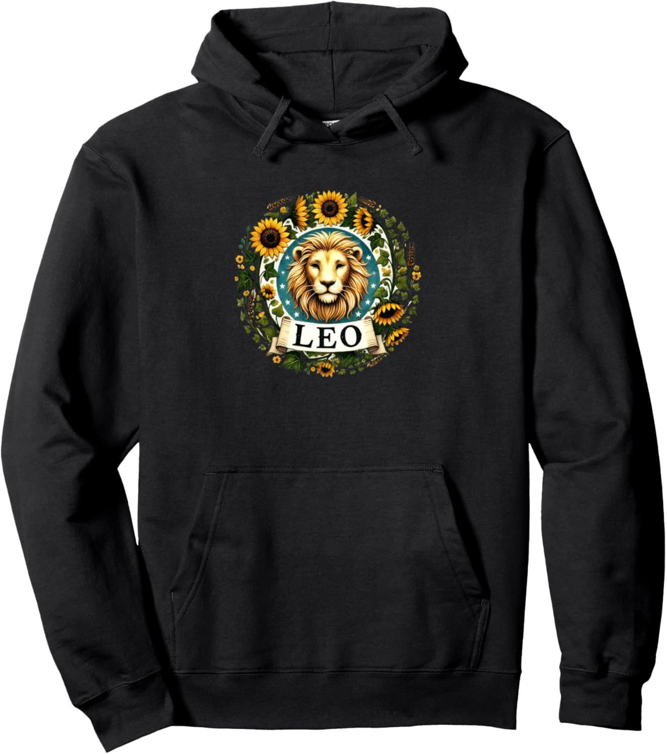 

Худи с изображением знака зодиака Лев и подсолнуха на день рождения Leo Lion Birthday Snuggle, черный