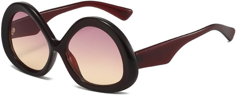 

Женские солнцезащитные очки с леопардовым градиентом, овальной формы, в стиле панк, с защитой от УФ-излучения UV400, для занятий спортом на открытом воздухе, бега и езды на велосипеде generic, Brown Pink Yellow