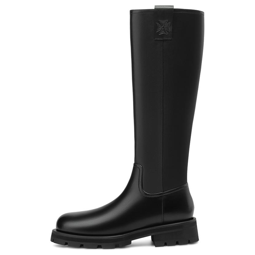 Сапоги женские 4 см BOERDIQI, Black Fleece-Lined