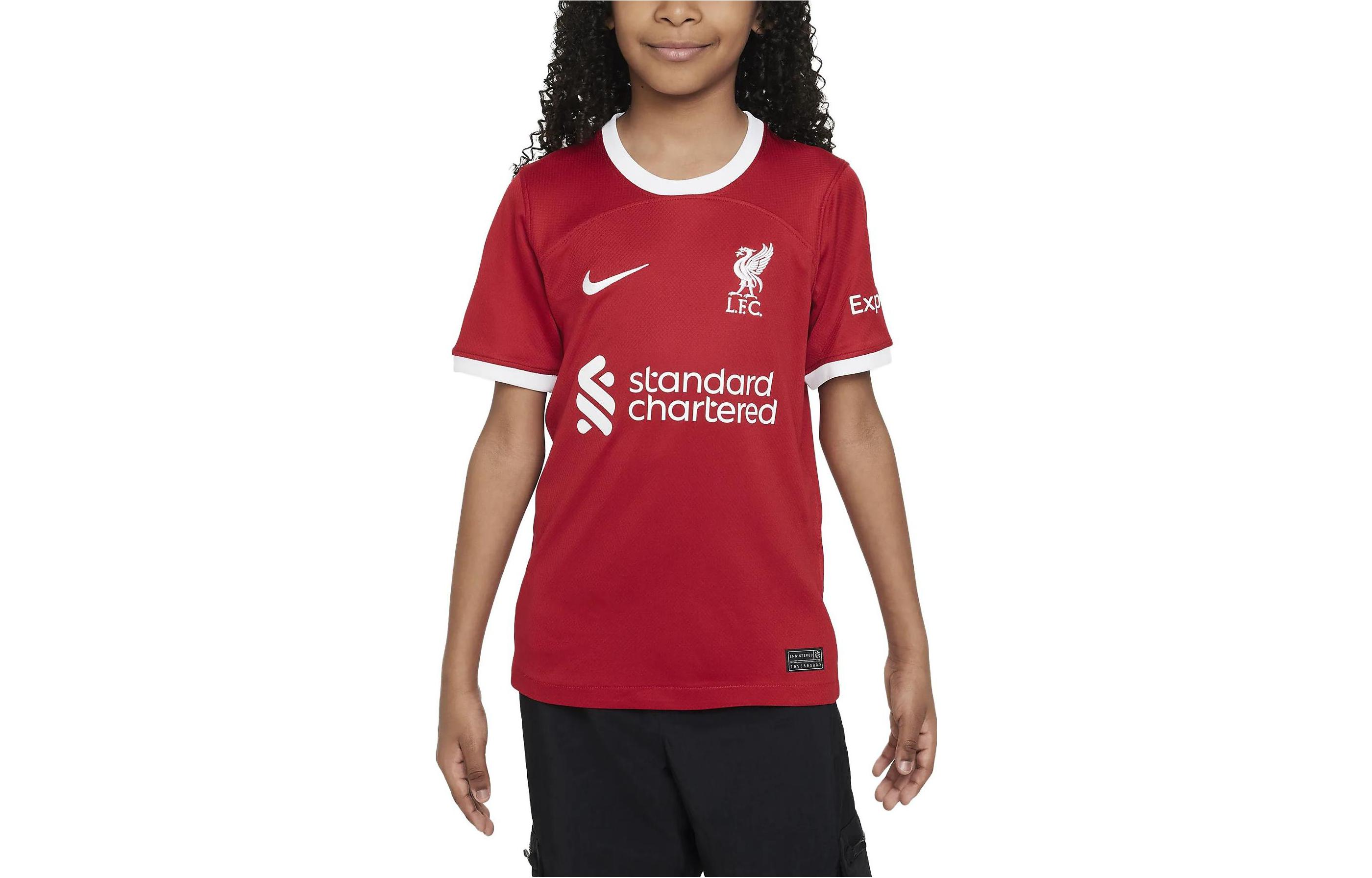 Nike Футболка Liverpool сезон 2023/24 красная белая — фото 3
