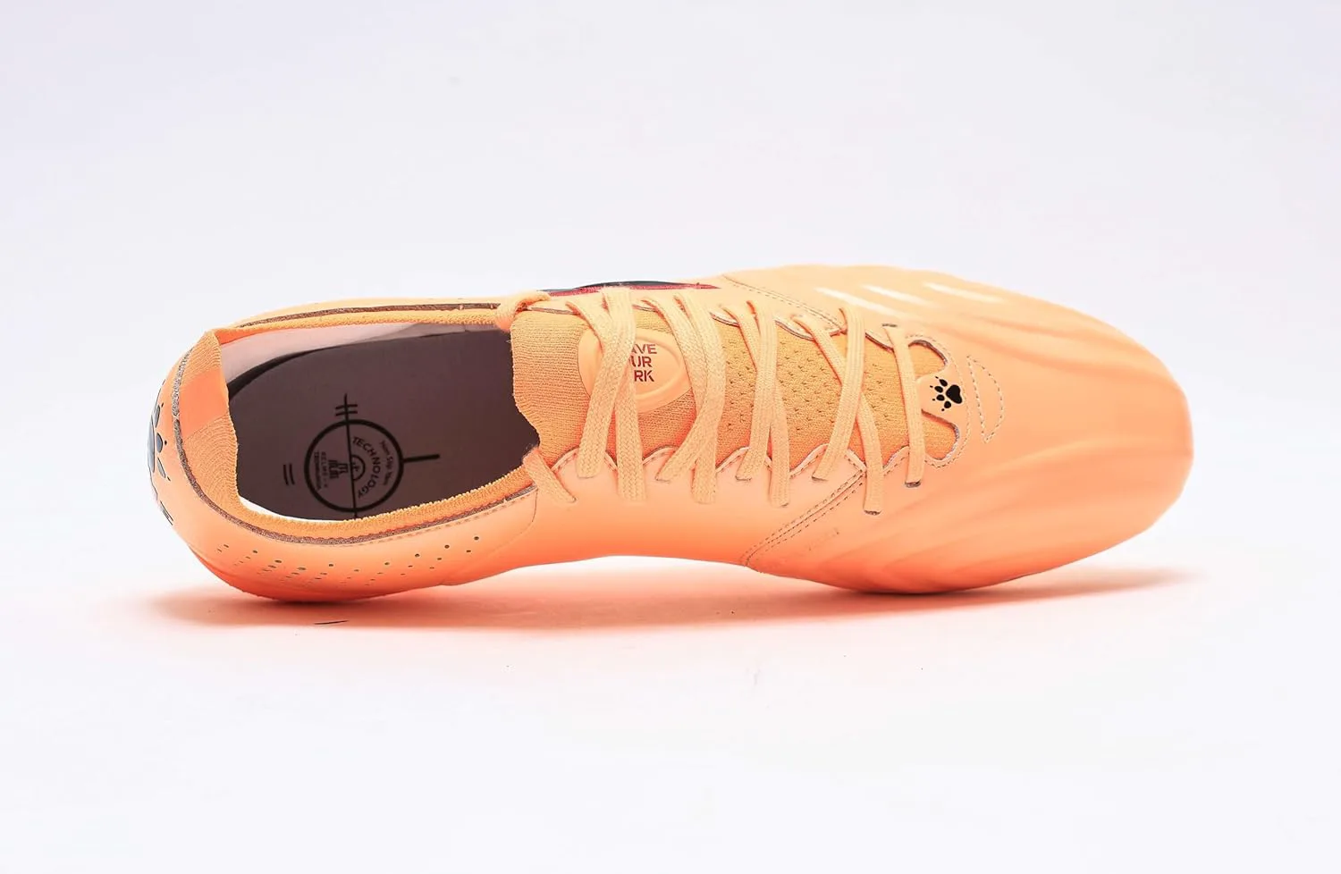Футбольные бутсы KELME из кожи кенгуру - FG Pro K-Leather - для игры на улице и в зале, мужские, взрослые размеры, оранжевый — фото 4