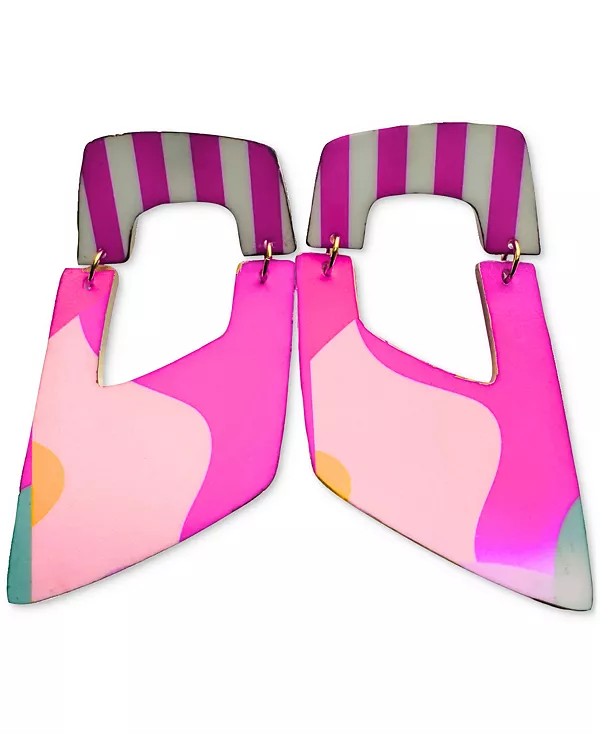 

Серьги Raquel с подвесками и абстрактными узорами Swanky Designs, pink