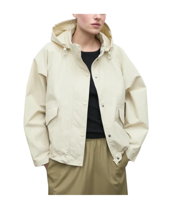 

Водонепроницаемая куртка свободного кроя с регулируемым капюшоном Ecoalf, бежевый
