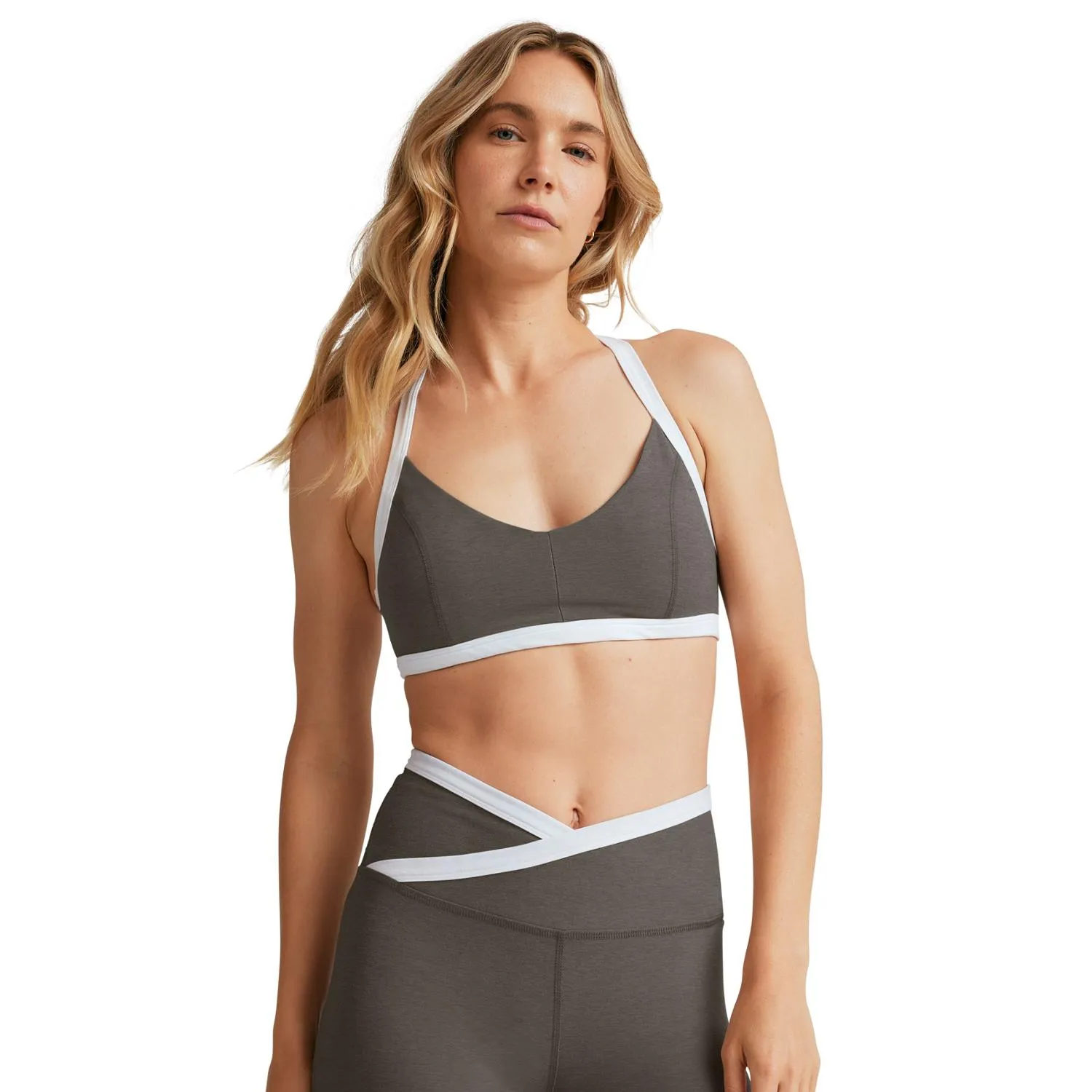 

Бюстгальтер Spacedye Outlines Beyond Yoga, True Gray Heather/Cloud White