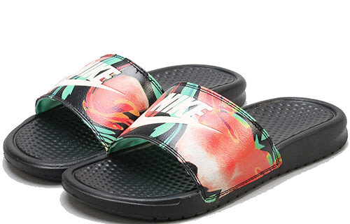 Тапочки benassi jdi print 'black floral' Nike, черный — фото 3