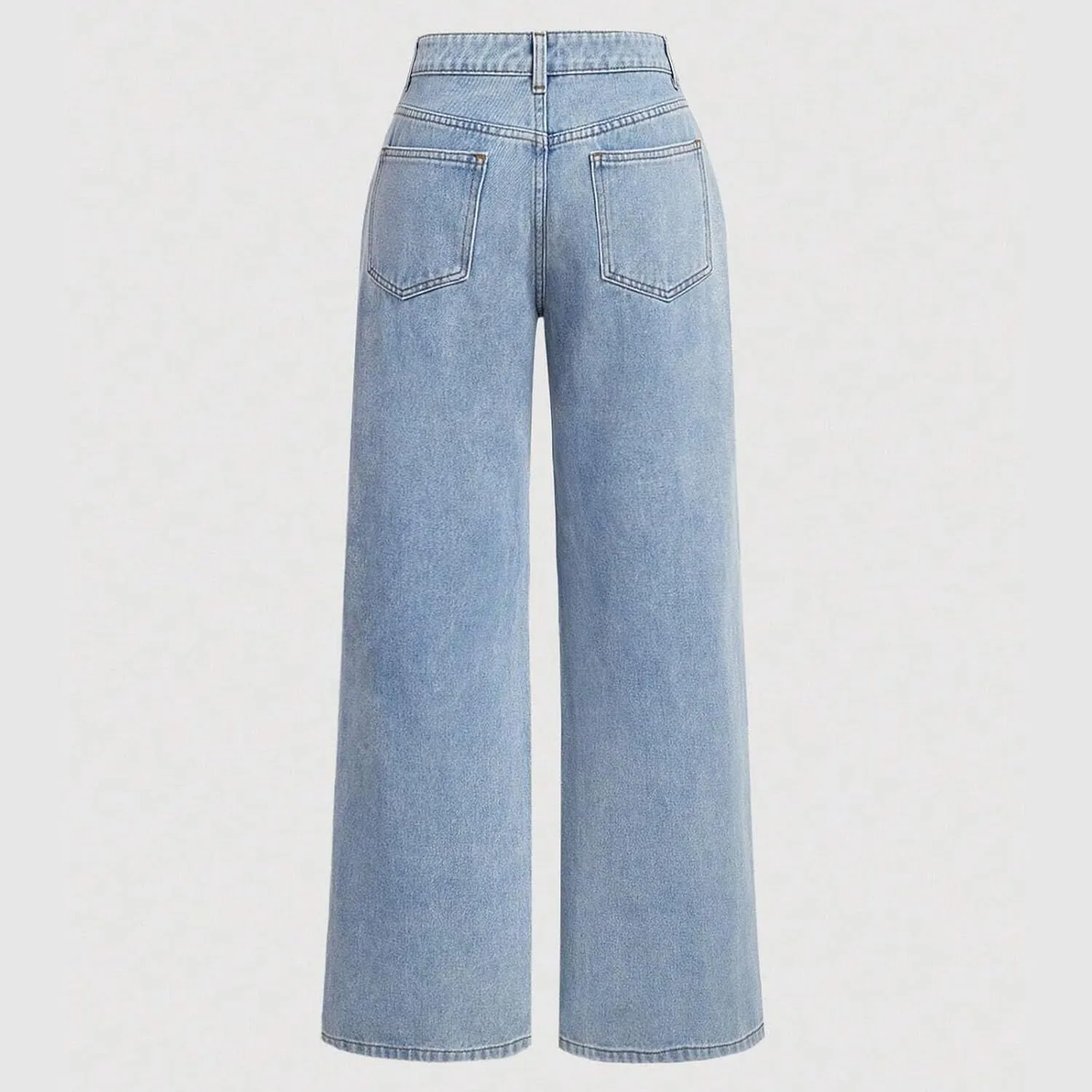 Женские джинсы Wide Leg с бантом, высокие, свободные — фото 4