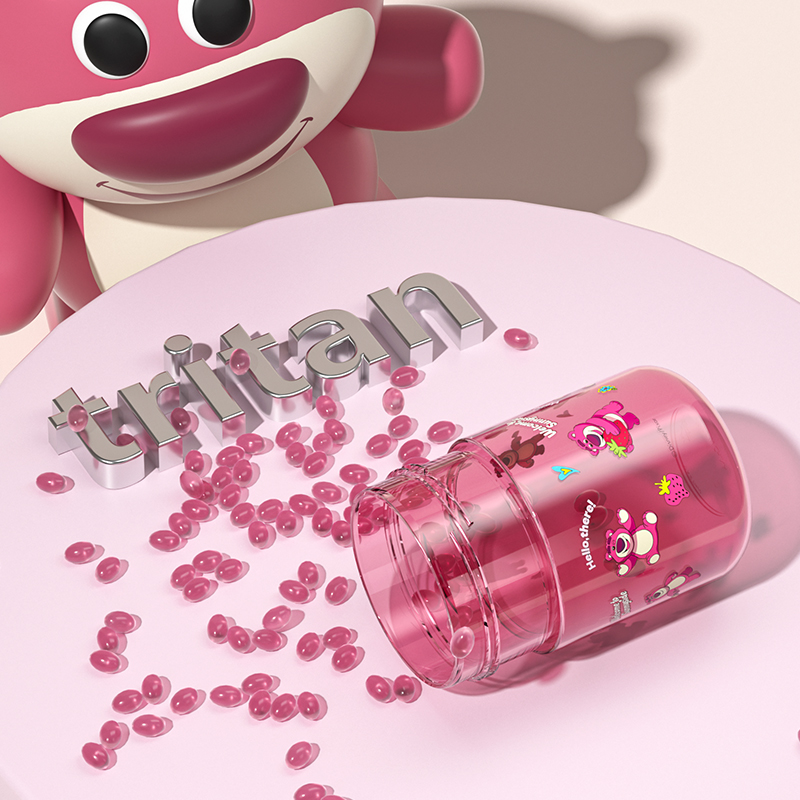 Пластиковые стаканы для воды TRITAN 600mL Disney, Lotso Space Cup+Random Cup Cleaning Brush 1 Pc — фото 4