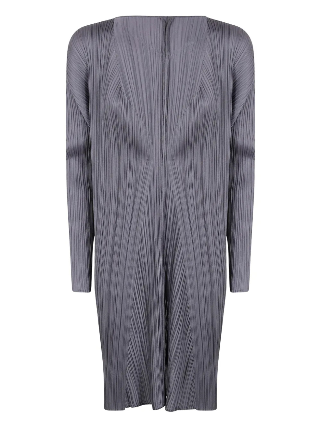 

Плиссированное пальто-кардиган Pleats Please Issey Miyake, серый