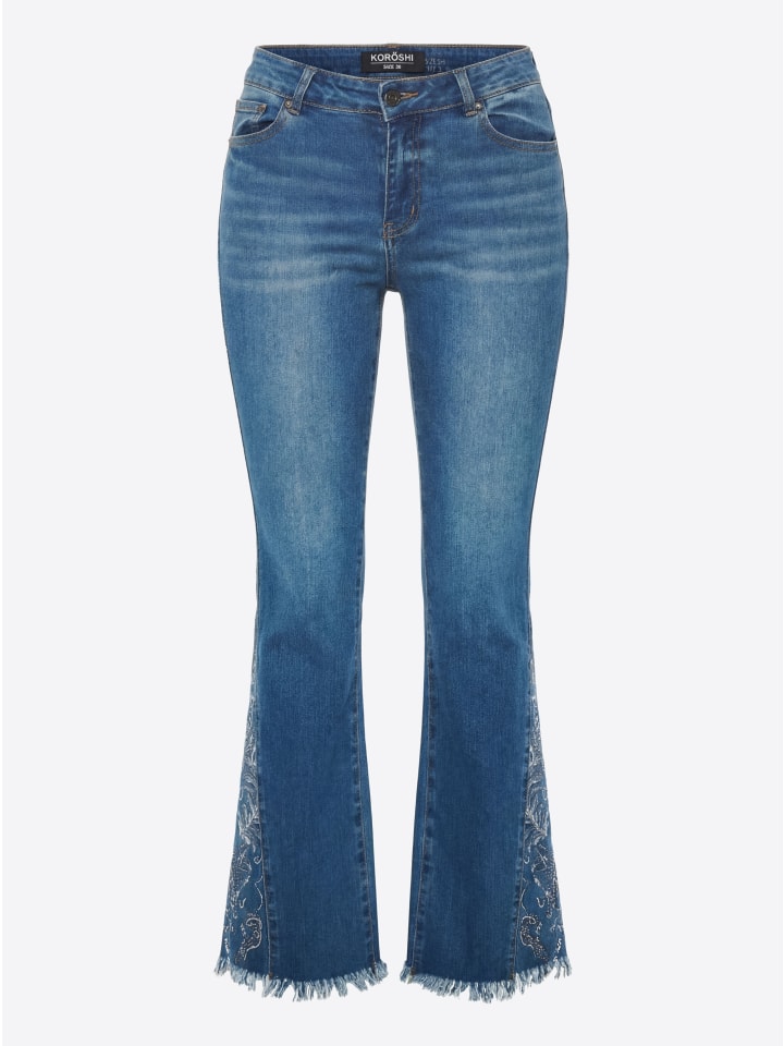 

KOROSHI Джинсы-клеш с вышивкой, синие