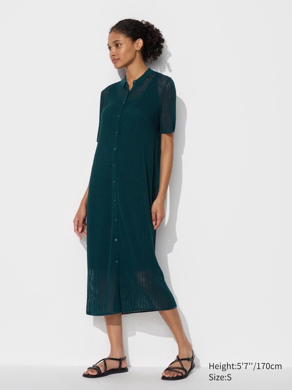 

Кружевное трикотажное платье Uniqlo, зеленый