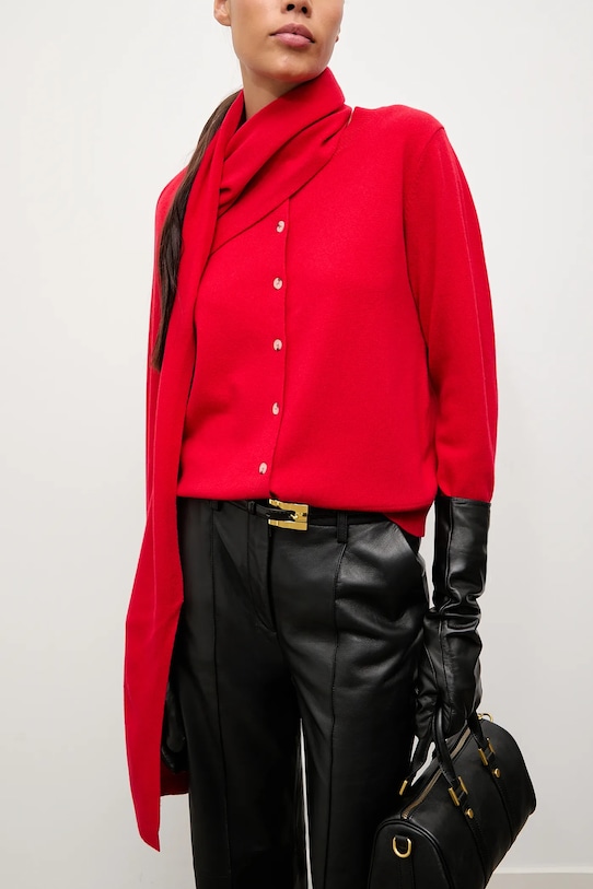 

Кардиган из мериносовой шерсти с шалью Answear.Lab, красный