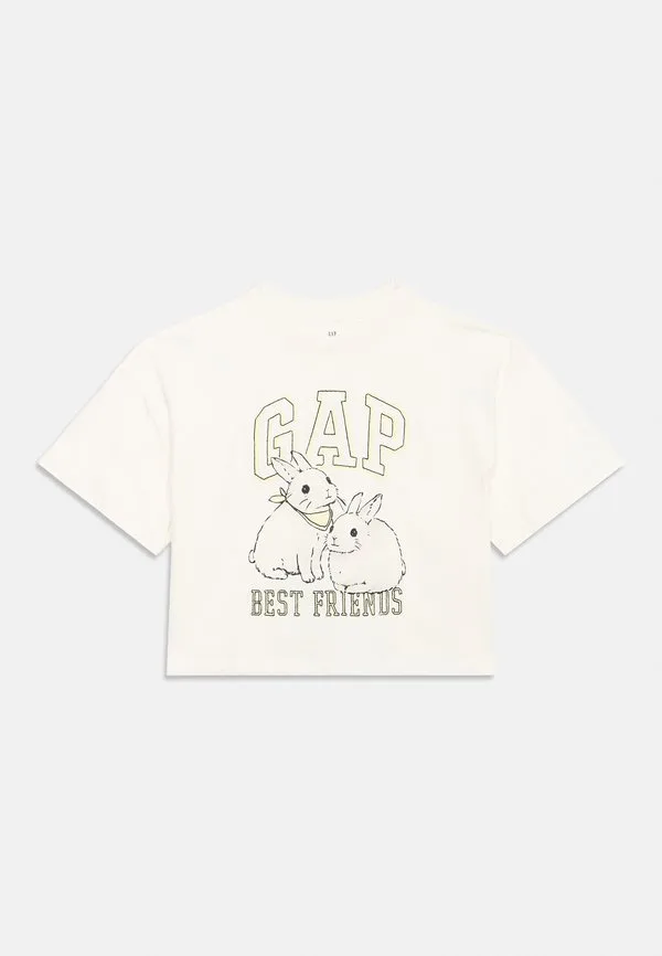 Футболка свободного кроя с графическим принтом, новая, цвет слоновая кость Gap, New Off-White — фото 3