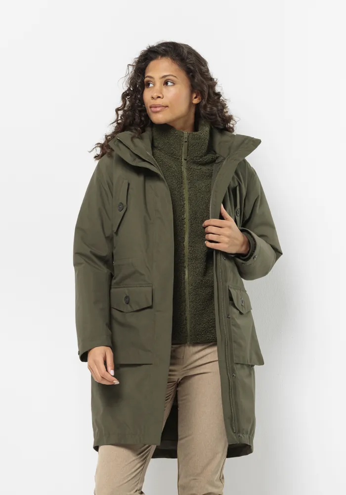 

Функциональная парка Jack Wolfskin "EISWALD 3IN1 PARKA W", с капюшоном, цвет Island-Moss